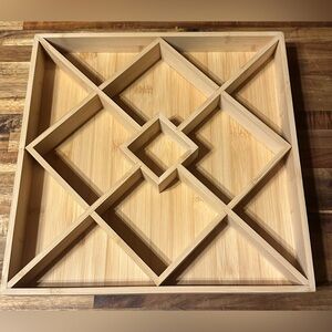 Bamboo Lazy Susan Snack or craft Organizer with plastic insert & plastic lid